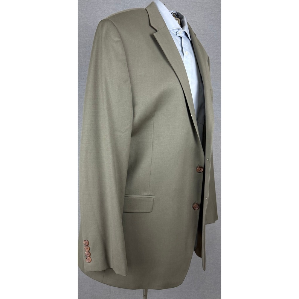 Ralph Lauren Mens 46L Wool Blazer Olive Green Two Button Sport Coat 46 L
